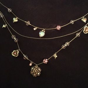 Betsy Johnson gold colored layered necklace